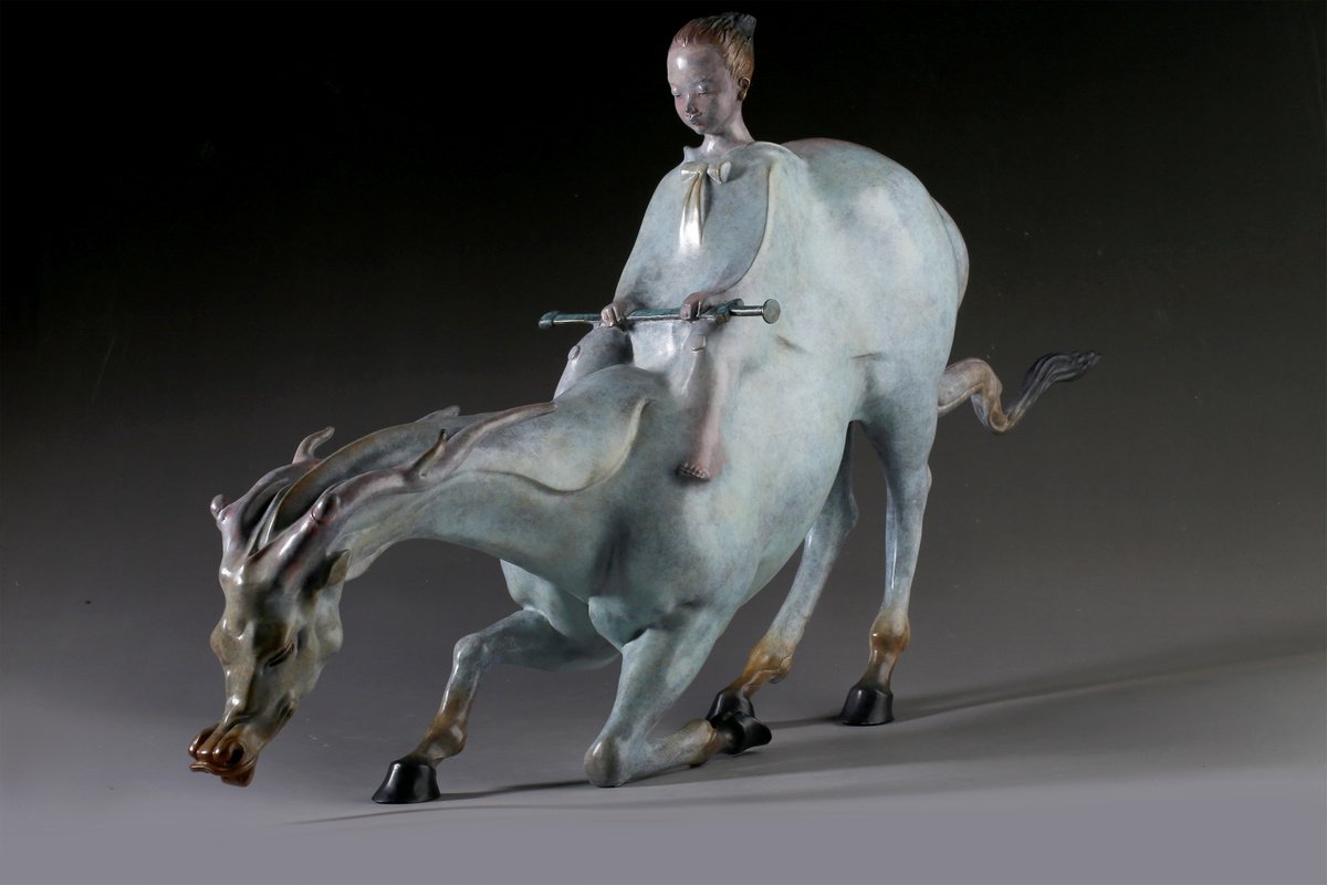 A Boy Riding A Dragon Horse by Zhao Yongchang ???