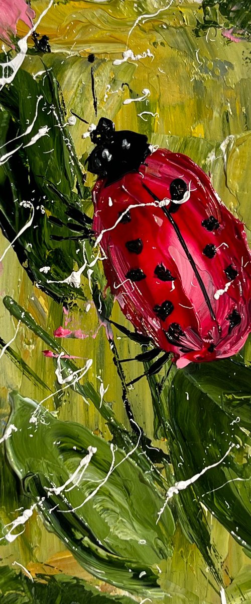 Ladybug Painting by Halyna Kirichenko