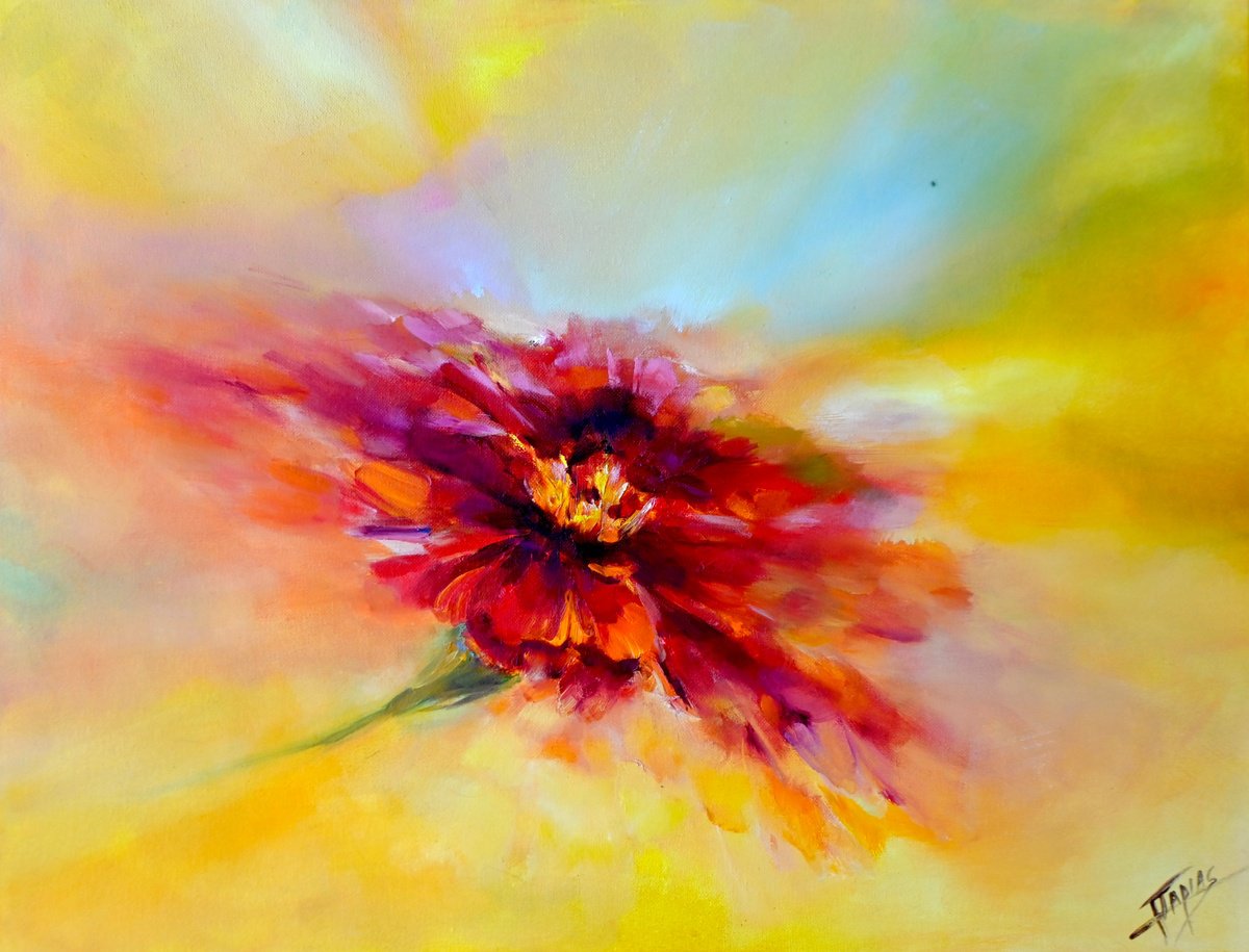 Impressionistic Botanical Oil Painting By Isabel Tapias, 26 X 20, Controversy, Original Artwork