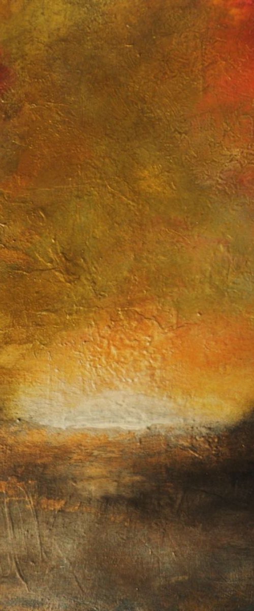 Landscape "Irresistible" earth tones atmospheric gold red by Henrieta Angel