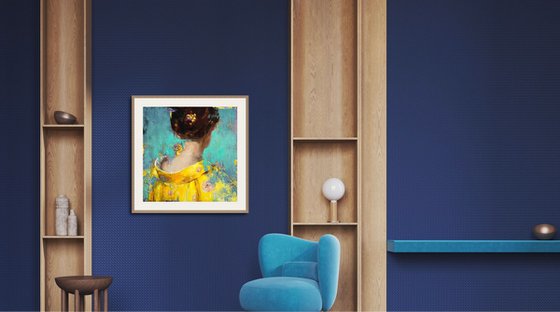TURQUOISE YELLOW - KIMONO