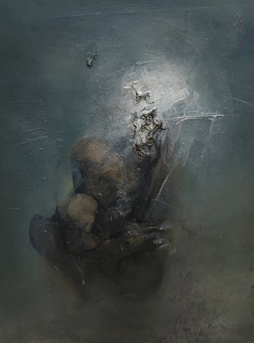 Abstract Portrait Oil Painting By Mladen Ilic, 18 X 24", Absolute, Original Artwork