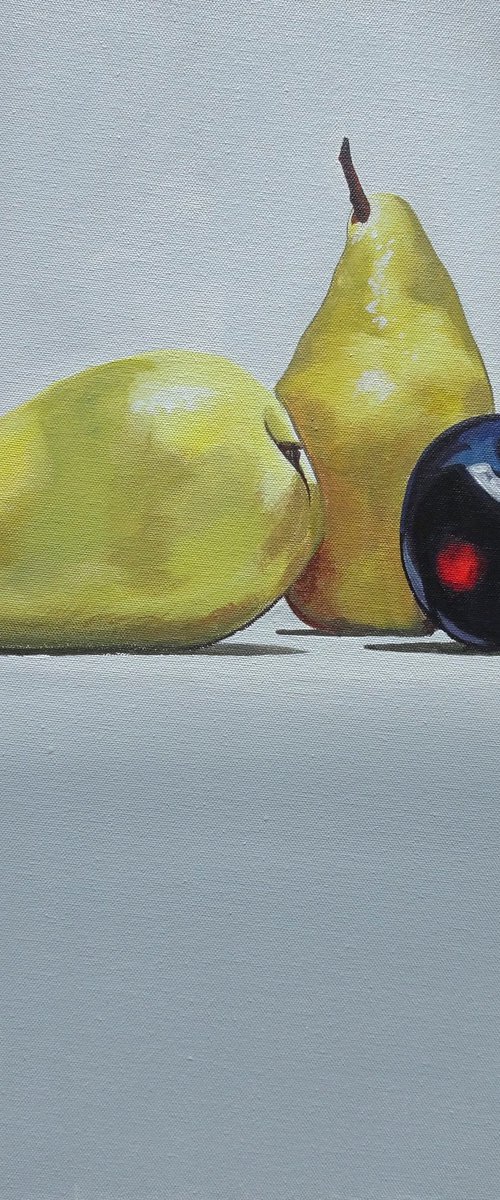 Still Life Pears And Plums by Joseph Lynch