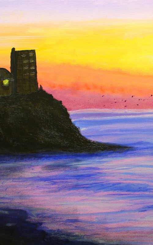 Lighthouse Sunset Ocean by Victoria Manoli