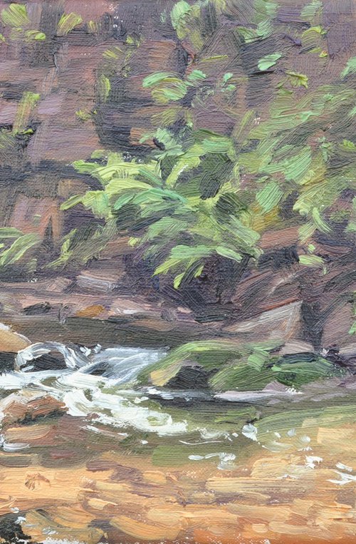 River at the foot of the cliff by ANNE BAUDEQUIN