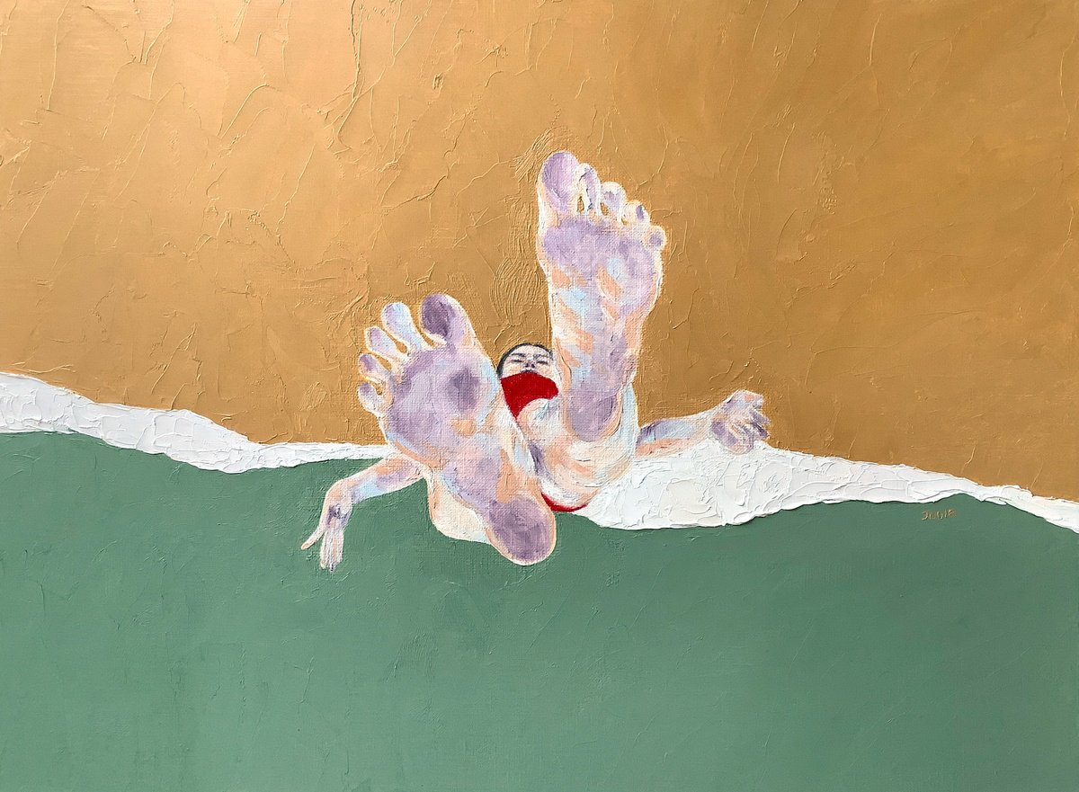 Expressive Portrait Oil Painting By Joule Kim, 16 X 12", Glimpse, Original Artwork