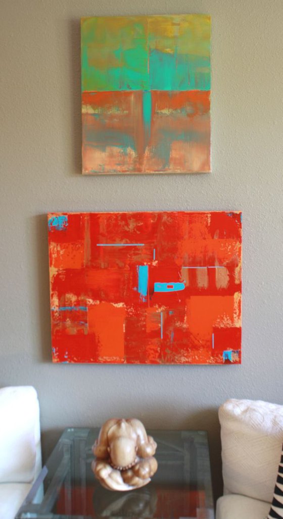 Abstract Turquoise Orange Concept