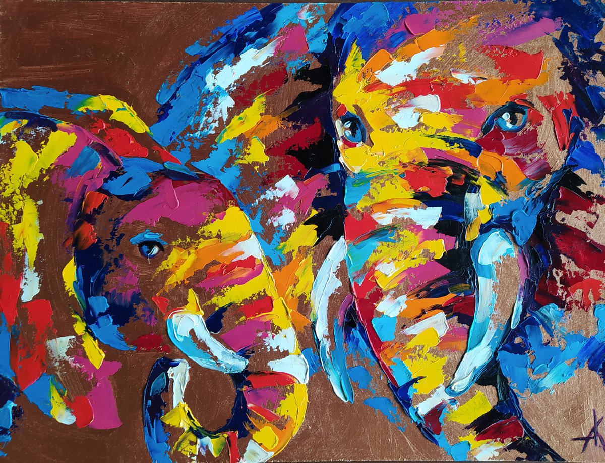 Expressive Animal Oil Painting By Anastasia Kozorez, 16 X 12, Bright Bond, Original Artwork