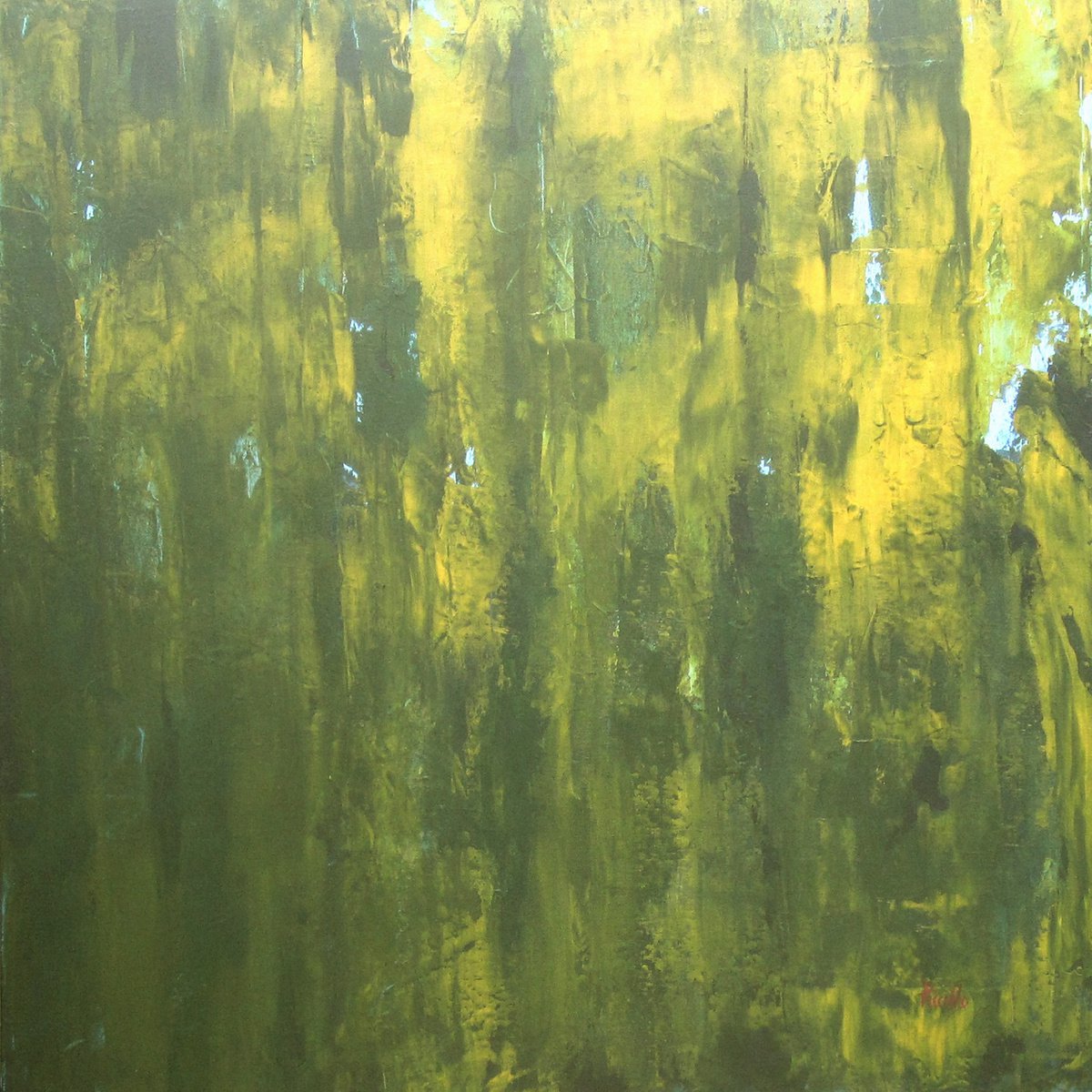 Organic Abstract Acrylic Painting By Joseph Piccillo, 30 X 30, In The Mangroves, Original Artwork
