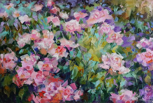 Roses in mother's garden by Viktoria Lapteva
