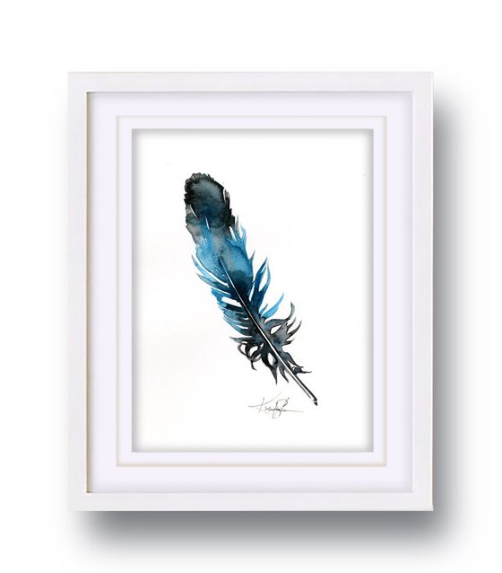 Watercolor Feather 6 - Abstract Feather Watercolor Painting