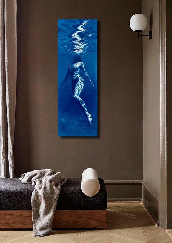 Naiad - Water Nymph Large Blue Nude