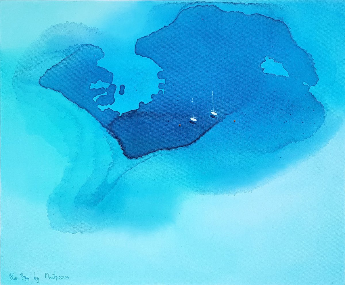 Blue Bay | Kanaha 50x60cm by Yuliya Martynova