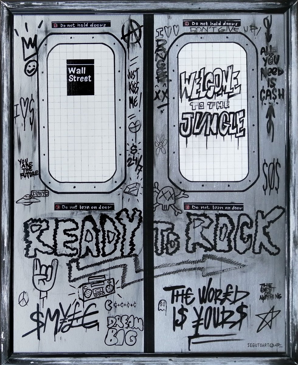 Urban And Pop Transport Painting By Segutoart, 17 X 21", The American Dream, Original Artwork