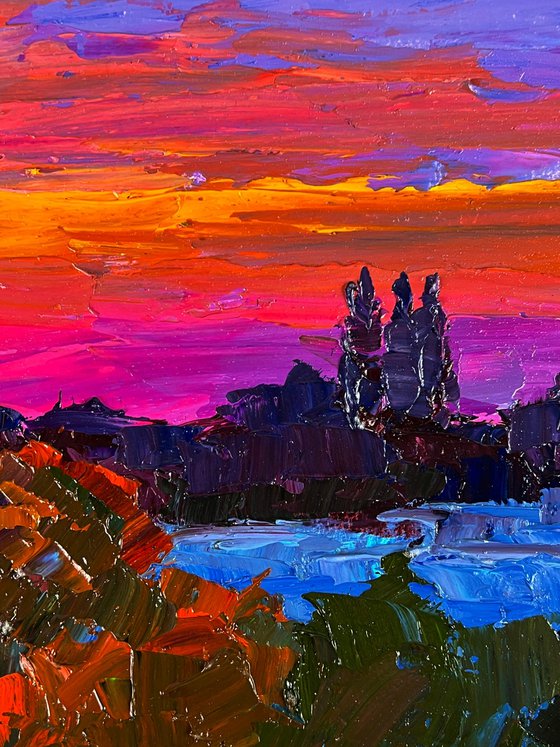 Crimson Sunset in Nature