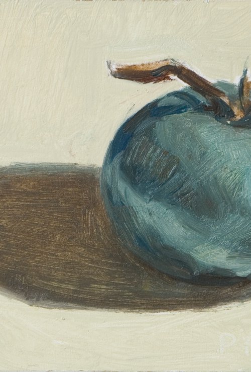 gift for food lovers: modern still life of surrealist blue tomato by Olivier Payeur