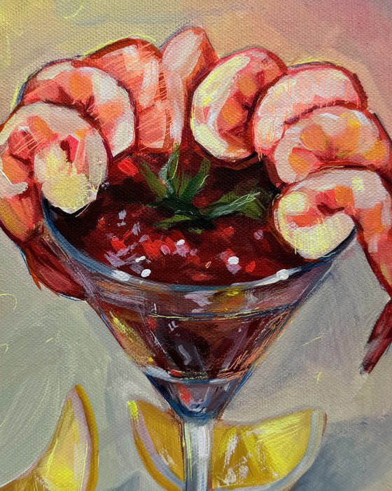 Still Life with Shrimp Cocktail and Lemons