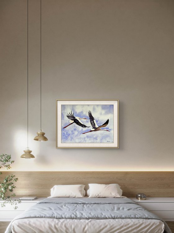 Strok Heron Wader Ardea Hern