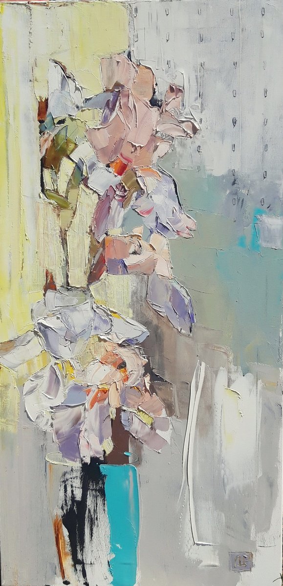 Morning Irises. By Lesya Ros, 24 X 47, Artwork For Sale On Artfinder
