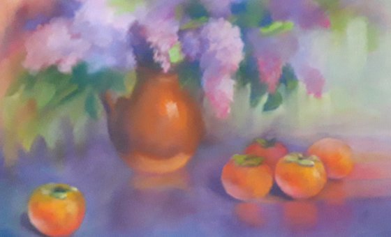 Persimmon and lilac