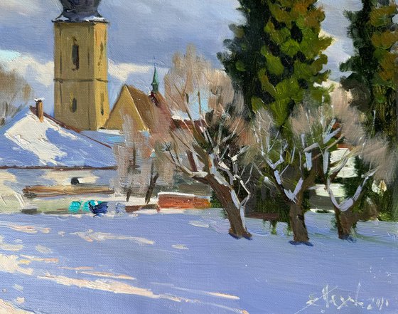 Snowy Landscape with Church