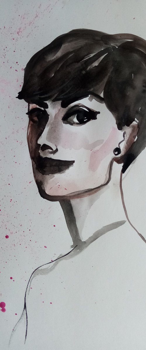 Portrait of imagined granddaughter of Audrey by Oxana Raduga