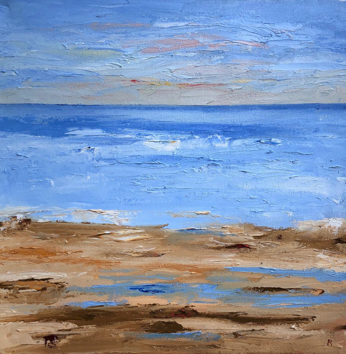 Mounts Bay - Blue Shoreline by Ann Palmer