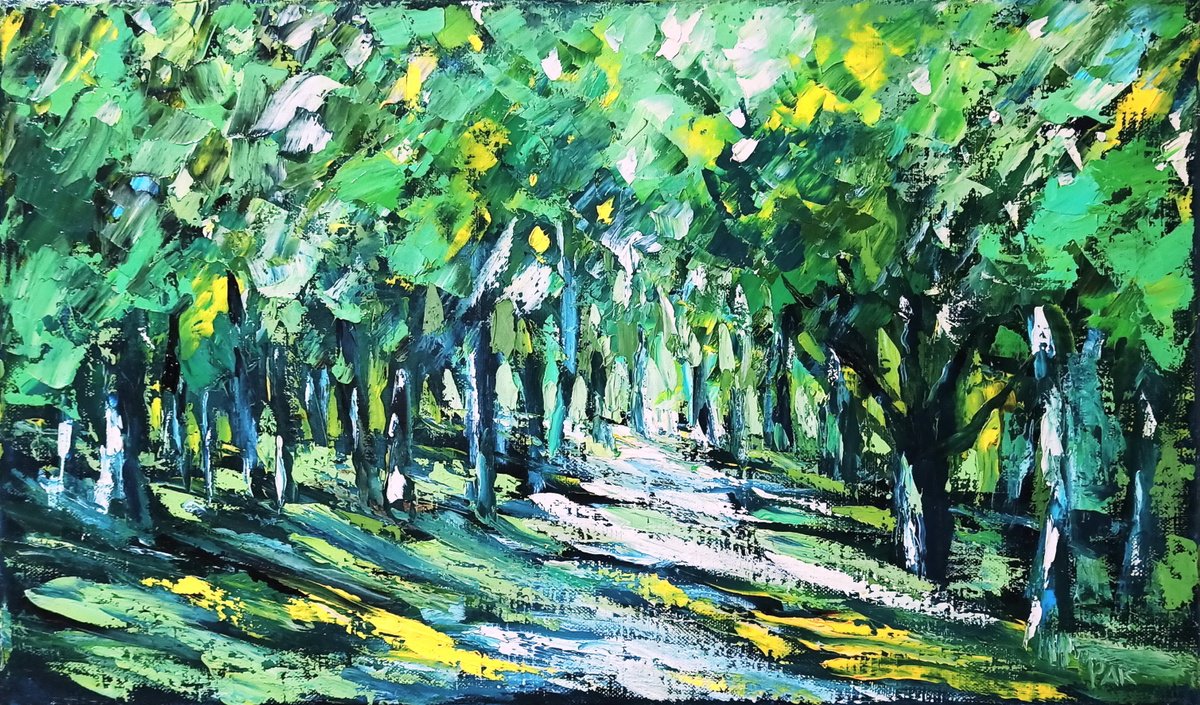 Impressionistic Landscape Oil Painting By Oleh Rak, 20 X 12", September, Original Artwork