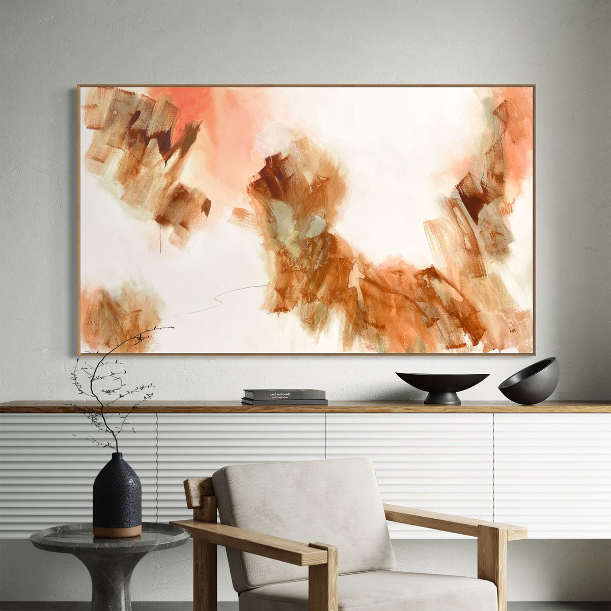 Expressive Abstract Acrylic Painting By Cheryl Harrison, 67 X 39, Something Delicate, Original Artwork