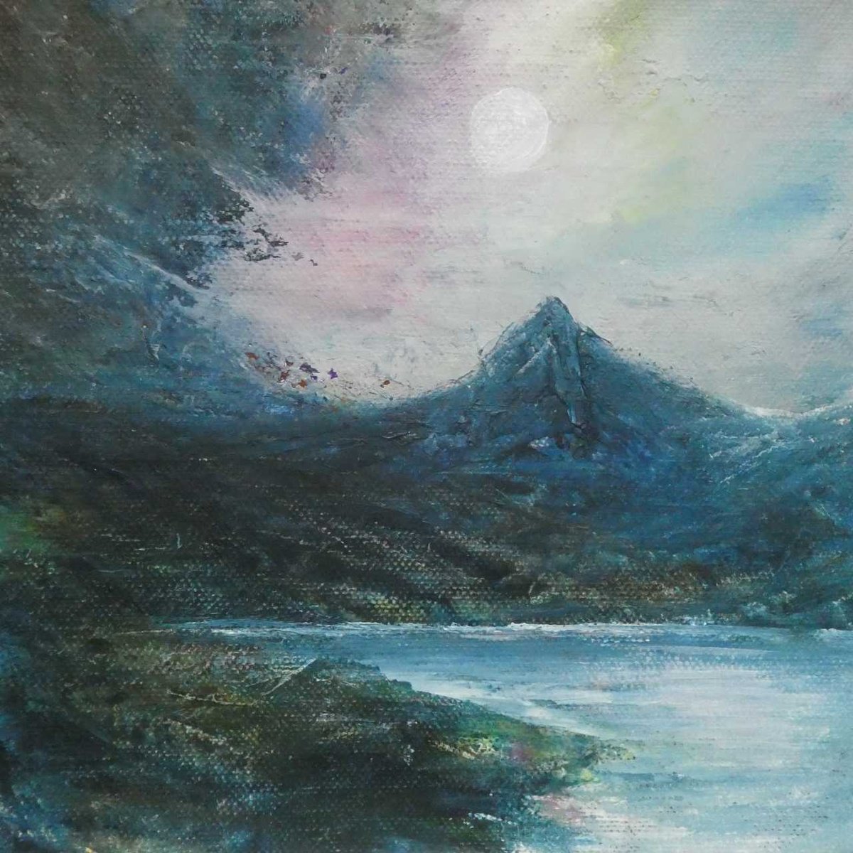 Impressionistic Landscape Acrylic Painting By Oconnart, 10 X 10", Sgurr Na Ciche, Scotland, Original Artwork