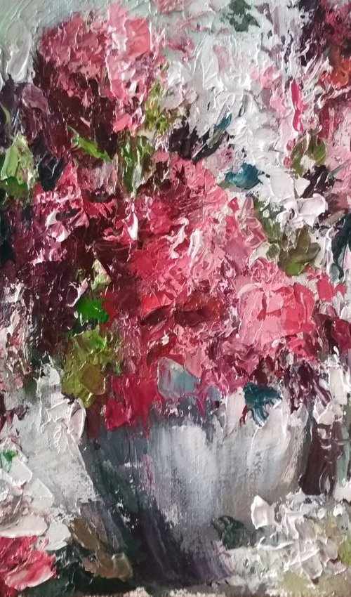 Still life with peonies by Andrej  Ostapchuk
