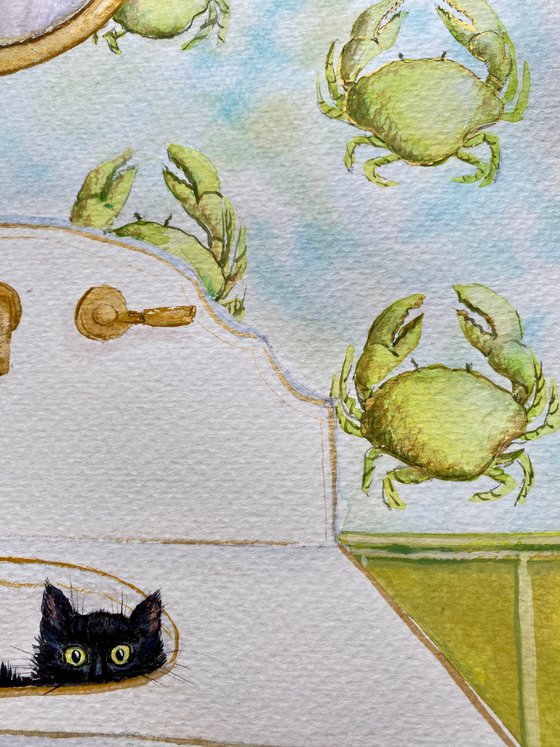 Whiskers and Whims: Home Adventures of a Black Cat - Crabs