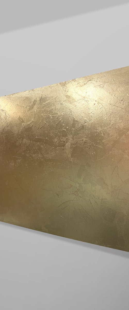 Eternal Wisdom - 152 x 76 cm - metallic gold paint on canvas by George Hall