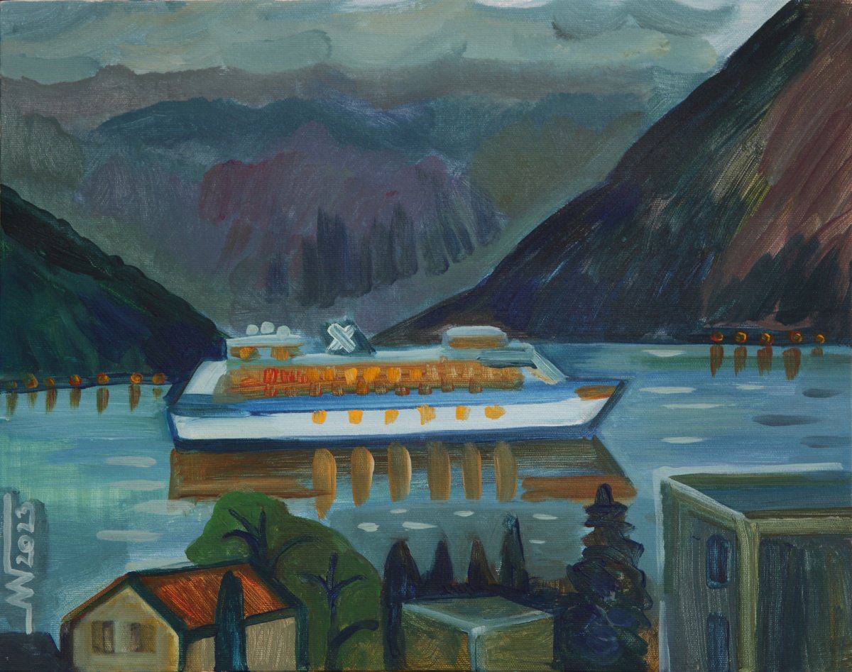 Landscape Acrylic Painting By Marina Gorkaeva, 20 X 16", Vftw, Original Artwork