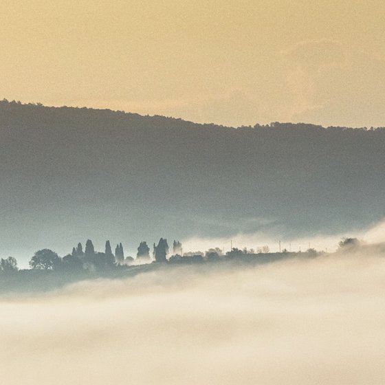 Island in the fog III. - Landscape in Tuscany, Italy