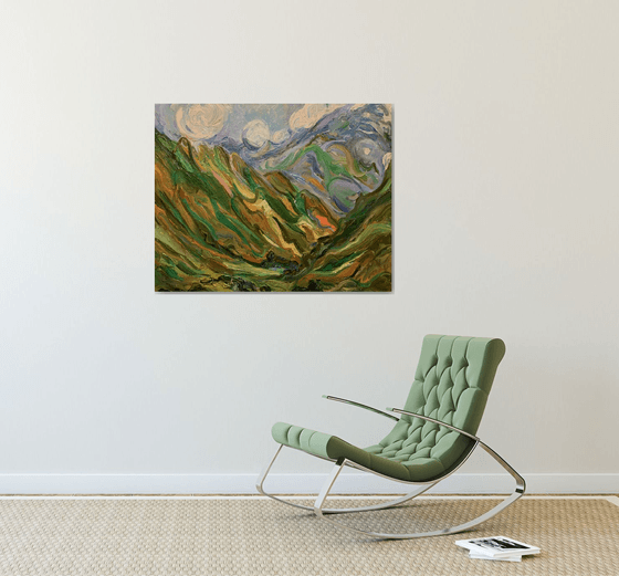 MOUNTAIN LANDSCAPE - mountainscape, mountain, green - air
