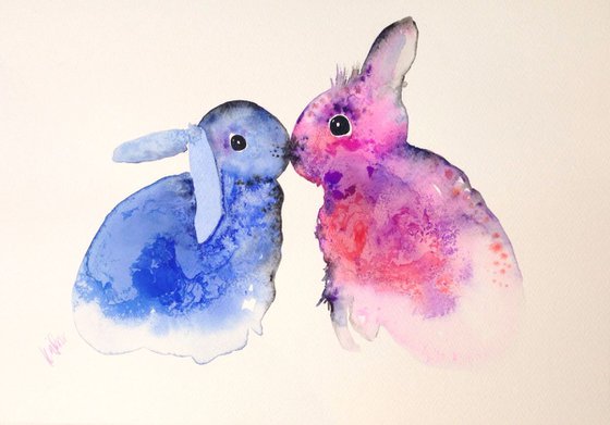 Bunnies in love  (reserved for Catherine)