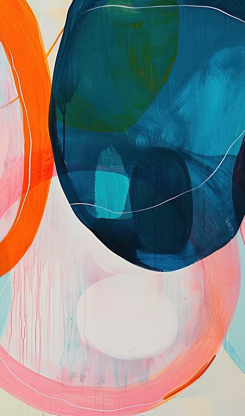 Painting with geometric shapes by Sasha Robinson