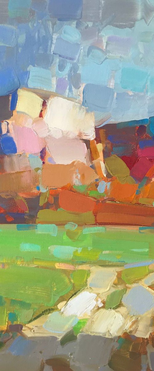 Canyon Road, Handmade oil painting, One of a kind by Vahe Yeremyan