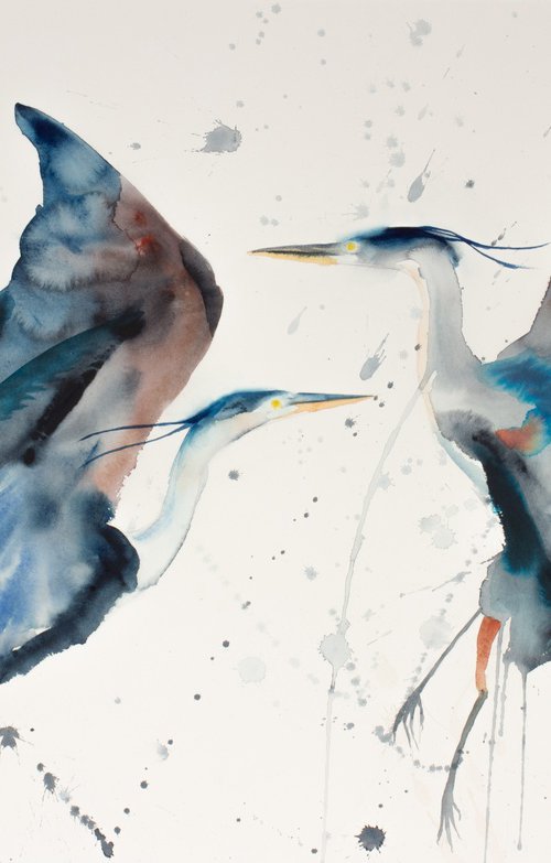 Herons in Flight No. 4 by Elizabeth Becker