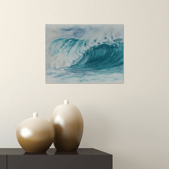 Turquoise sea wave