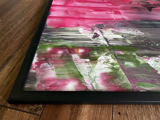 "We Could Be So Good Together" - Original PMS Abstract Diptych Acrylic Paintings On Plexiglass, Framed - 52" x 26"