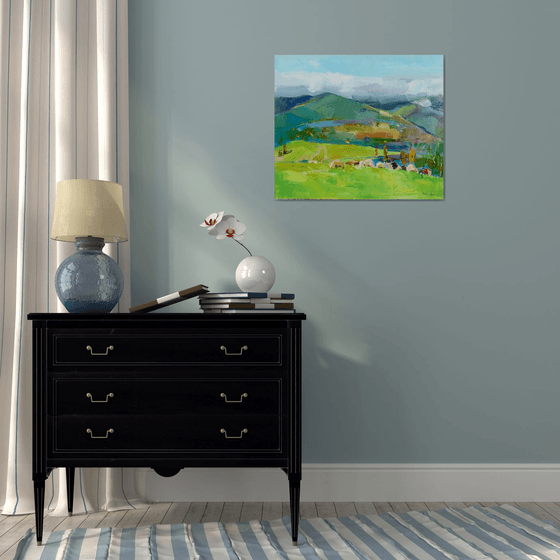 Mountains Painting Original Oil Painting Oil on Canvas Fine Art Impressionism Painting