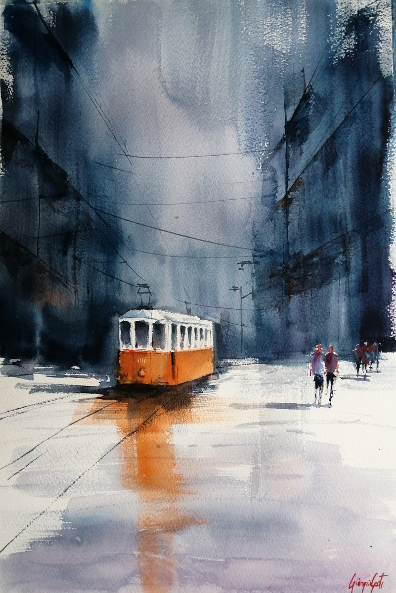 Impressionistic Watercolour , An Imaginary City 71 By Giorgio Gosti, 14 X 21, Artwork For Sale On Artfinder
