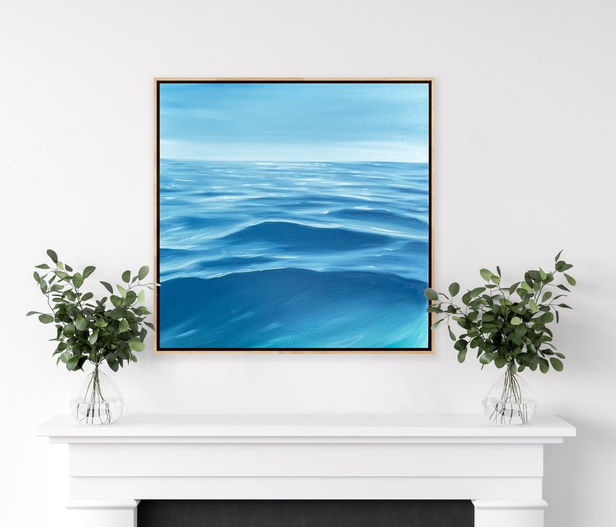 Illustrative Landscape Oil Painting By Alanah Jarvis, 20 X 20, Oh Sunny Day, Original Artwork