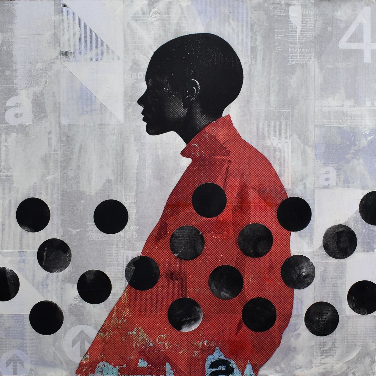 Urban And Pop Collage , 321_Silhouette In Red And Black By Manel Villalonga, 24 X 24, Artwork For Sale On Artfinder