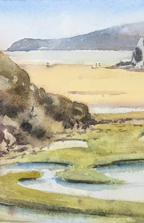 Three cliffs Bay by Vicki Washbourne