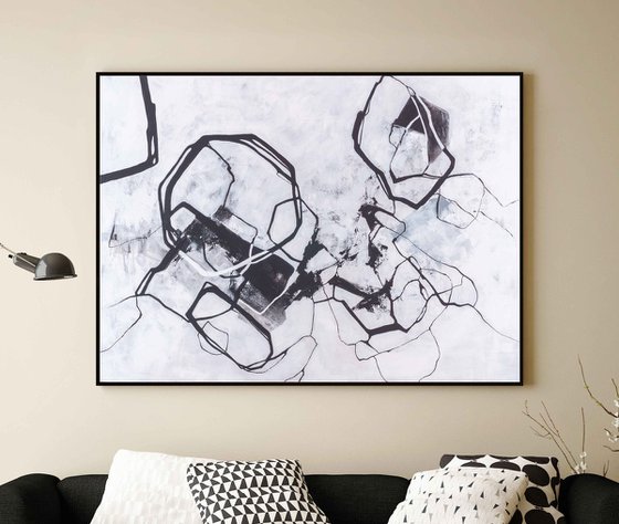 "Black and white" Black white abstract art