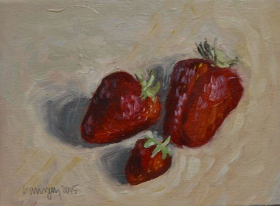 The Strawberry Family Fruit Oil Still Life Painting