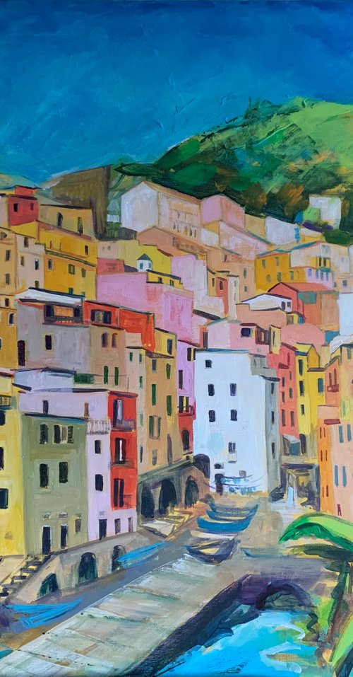 Riomaggiore. xxl painting by Olga Pascari